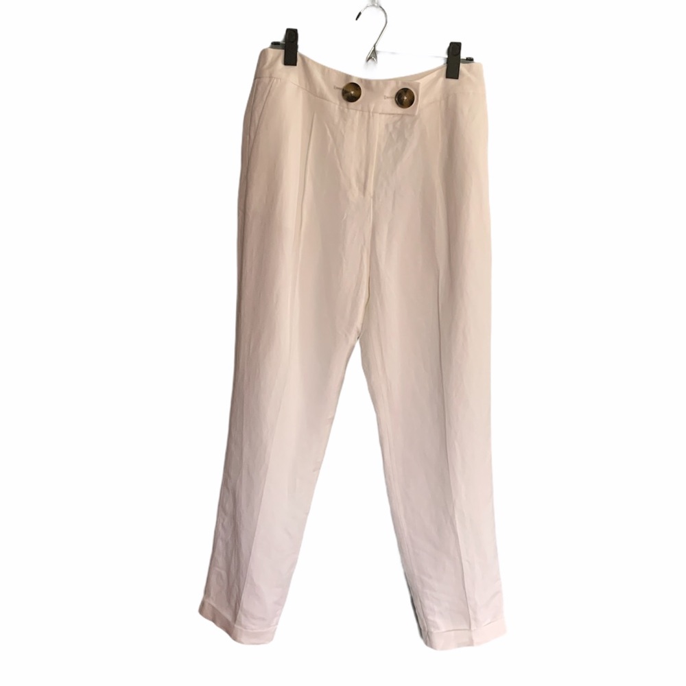 Calvin Klein White Linen Blend Pants Trousers NWT Sz 6 Nautical Business Casual